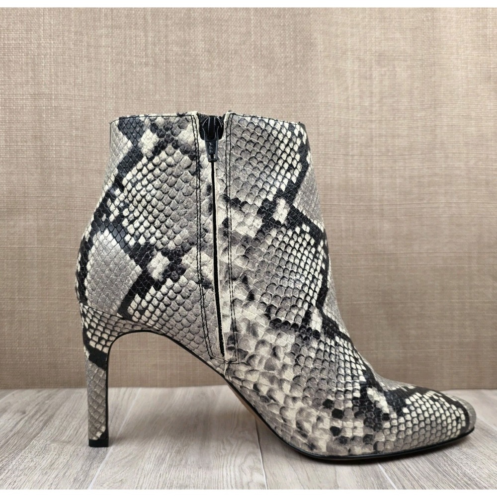 Banana Republic Snake Print Leather Stiletto Side Zip Ankle Boots Womens  10M - Picture 4 of 12